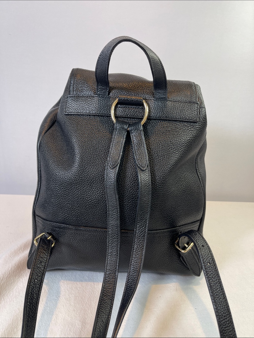 Coach G1861-37582 Turnlock Pocket Leather Backpack Black Pebbled Leather - Picture 4 of 12